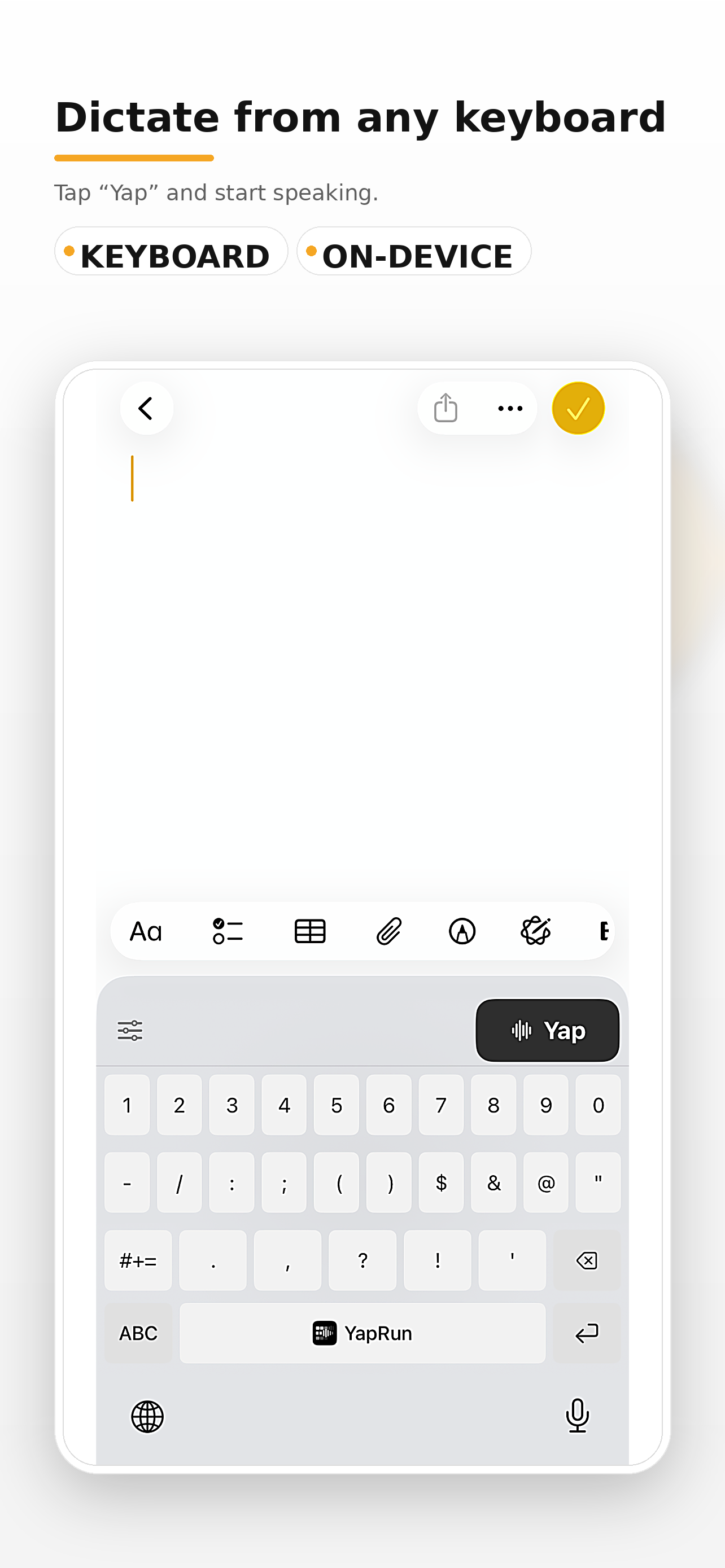 Dictate from any keyboard